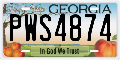 GA license plate PWS4874