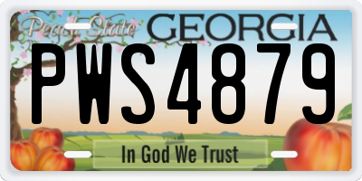 GA license plate PWS4879
