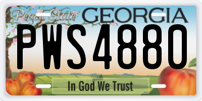GA license plate PWS4880