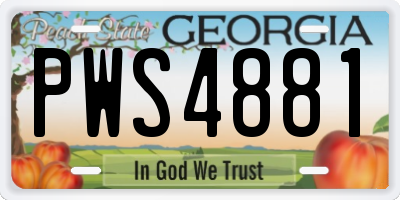 GA license plate PWS4881