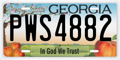 GA license plate PWS4882