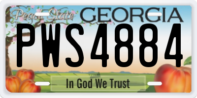 GA license plate PWS4884