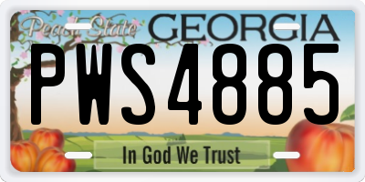 GA license plate PWS4885