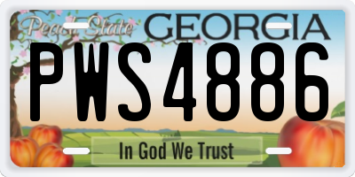 GA license plate PWS4886