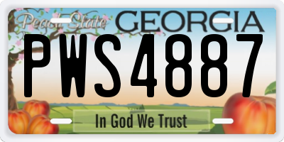 GA license plate PWS4887