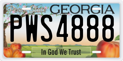 GA license plate PWS4888