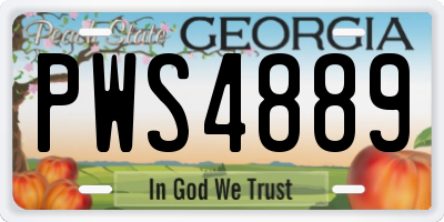 GA license plate PWS4889