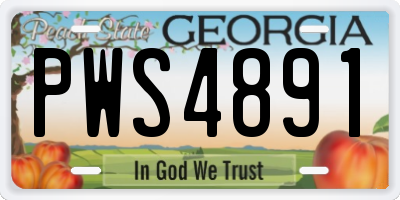 GA license plate PWS4891