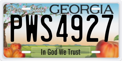 GA license plate PWS4927