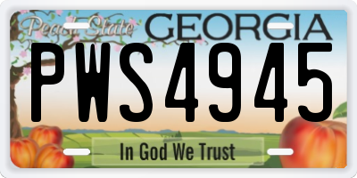 GA license plate PWS4945