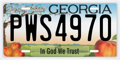GA license plate PWS4970