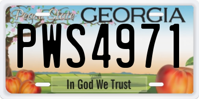 GA license plate PWS4971