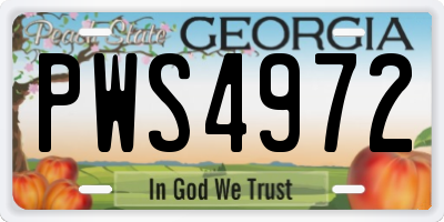 GA license plate PWS4972