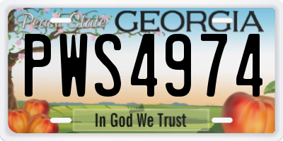 GA license plate PWS4974