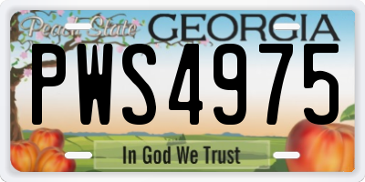 GA license plate PWS4975