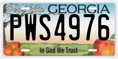 GA license plate PWS4976