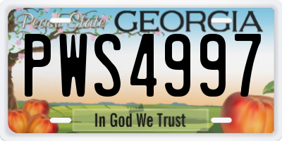 GA license plate PWS4997