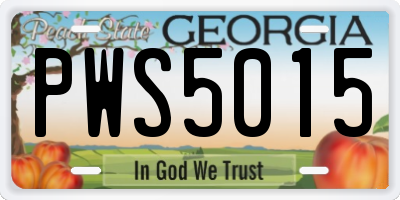 GA license plate PWS5015