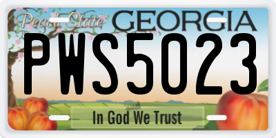 GA license plate PWS5023