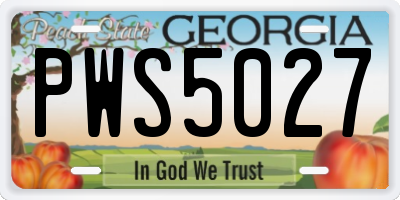 GA license plate PWS5027