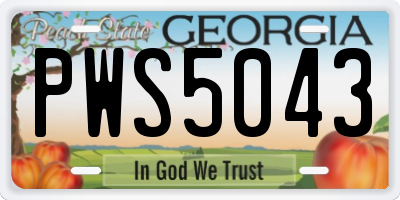GA license plate PWS5043