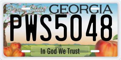 GA license plate PWS5048