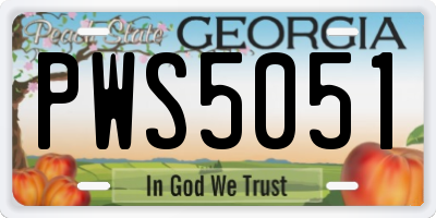 GA license plate PWS5051