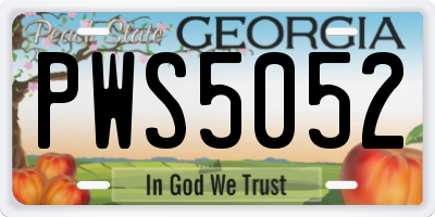 GA license plate PWS5052