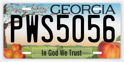 GA license plate PWS5056