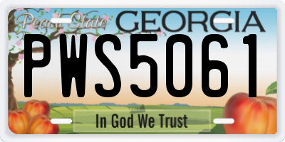 GA license plate PWS5061