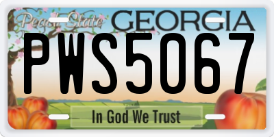 GA license plate PWS5067