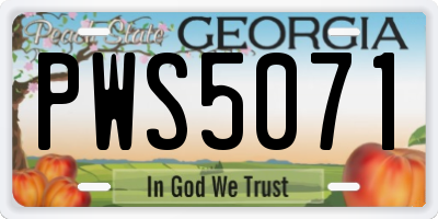 GA license plate PWS5071