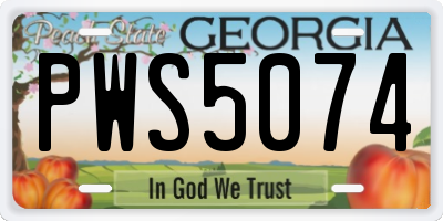 GA license plate PWS5074
