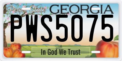 GA license plate PWS5075