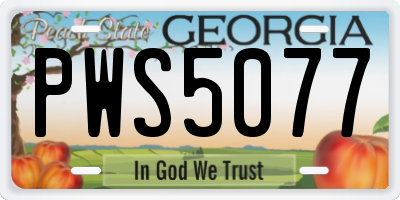 GA license plate PWS5077