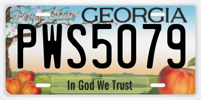 GA license plate PWS5079