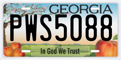 GA license plate PWS5088