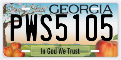 GA license plate PWS5105