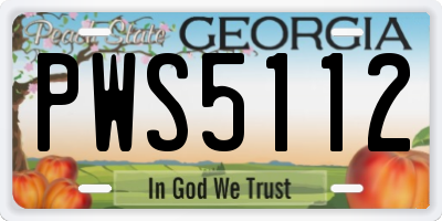 GA license plate PWS5112