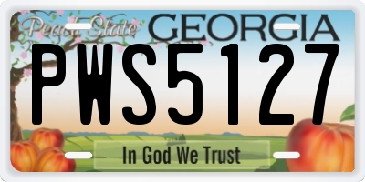 GA license plate PWS5127