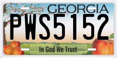 GA license plate PWS5152