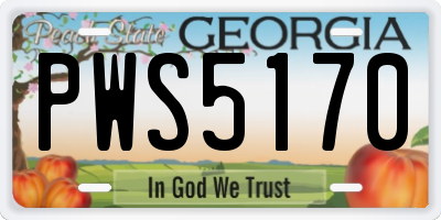 GA license plate PWS5170
