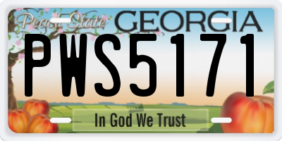 GA license plate PWS5171