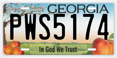 GA license plate PWS5174