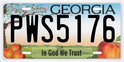 GA license plate PWS5176