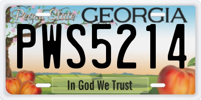 GA license plate PWS5214