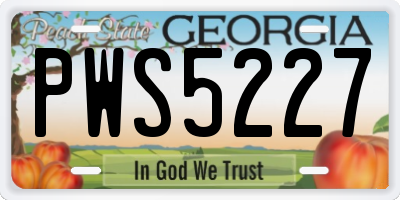 GA license plate PWS5227
