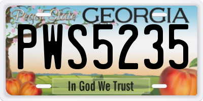GA license plate PWS5235