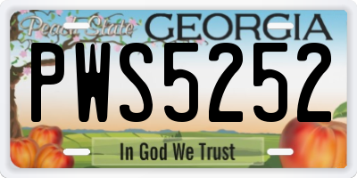 GA license plate PWS5252