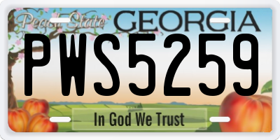 GA license plate PWS5259